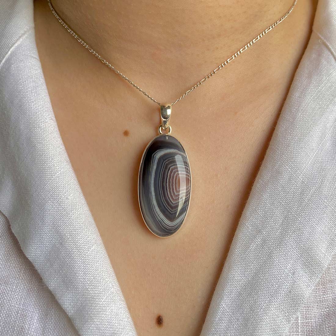 Botswana Agate Pendant-(RBA-P-15.)